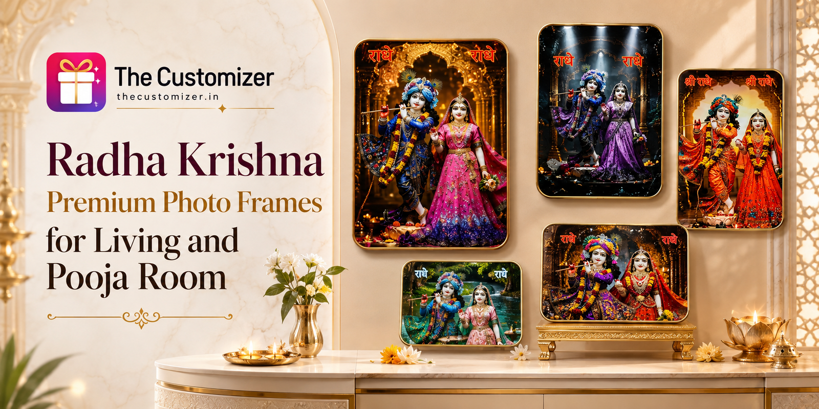Premium Frames for Radha Krishna of different types.