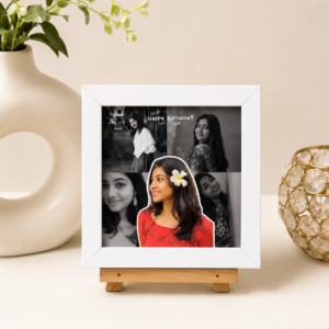 TheCUSTOMIzEr Collage Photo Collage Frame, Spotify Photo Frame with Black Border | 5x5 Inches Gift for Birthday and Friendship, Wall Mountable Picture Display (Whie Collage Frame)