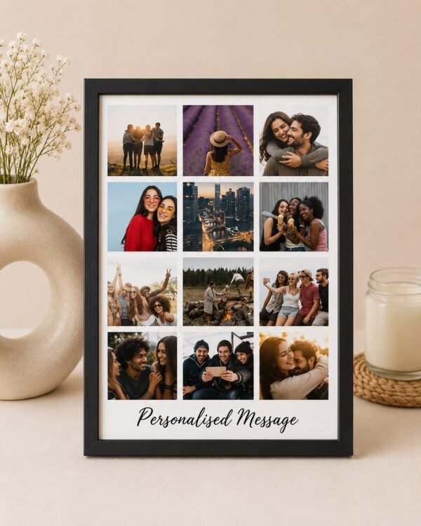 The customizer.in Personalized Message Photo customizable Collage Frame of 8x12 inches and 12 photos