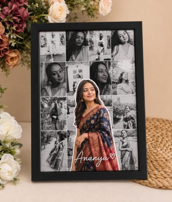 The customizer.in Personalized Name Photo customizable Collage Frame of 8X12 inch with 12 photos