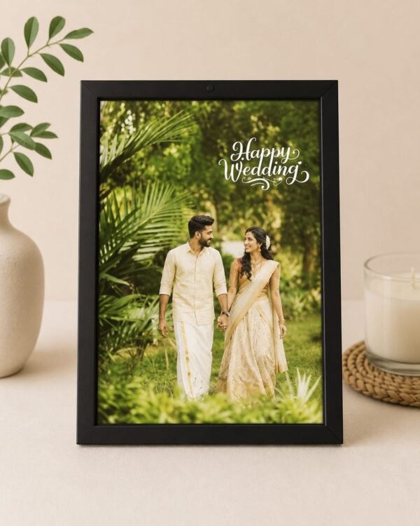 The customizer.in Personalized Happy Wedding customizable Photo Frame 8x12 inch