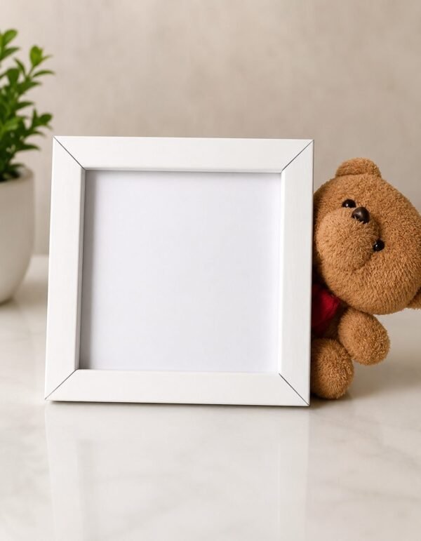 The Customizer.in Blank White Wooden Photo Frame for Custom Photos & Art Prints 5x5 inches