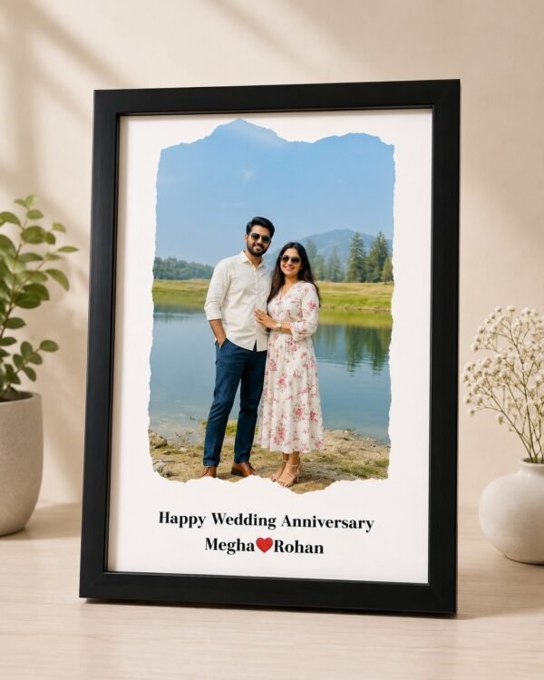 The Customizer.in Personalized Wedding Anniversary Photo Frame of 8x12 inches